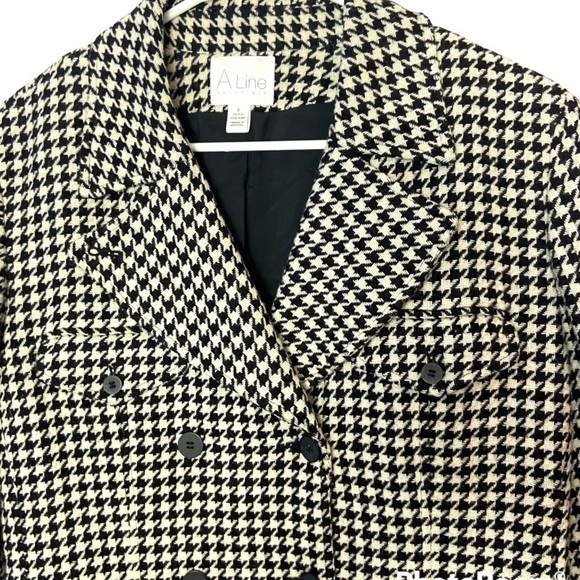 Anne Klein A-Line Wool Houndstooth Blazer Double Breasted Jacket Lined V… - Picture 6 of 11